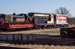 Some first generation diesels out in the yard.  Fairbanks Morse and Alco 